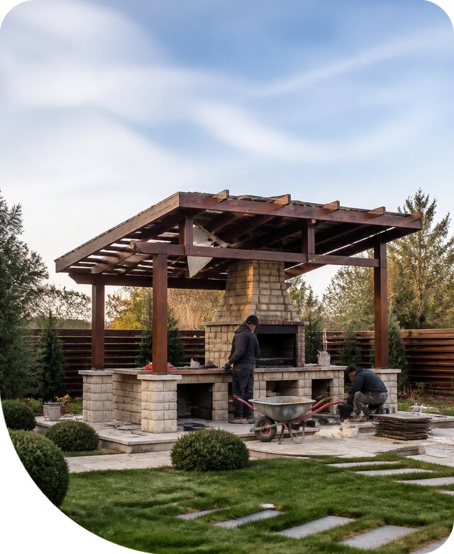 Строительство мангальной зоны на участке в Нерюнгри под ключ